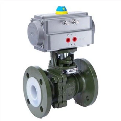 Pneumatikus, fluorral bélelt golyós bekapcsolószelep